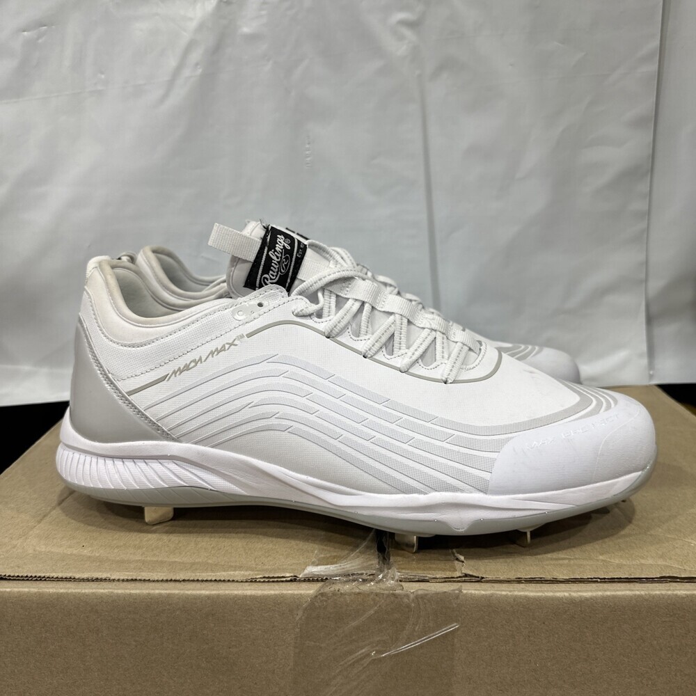 Rawlings Bullpen Low 174930 Mens US 13 White Gray Lace Up Baseball Cleats EBS609